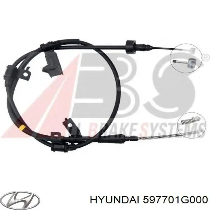 Трос ручного гальма задній, правий 597701G000 Hyundai/Kia