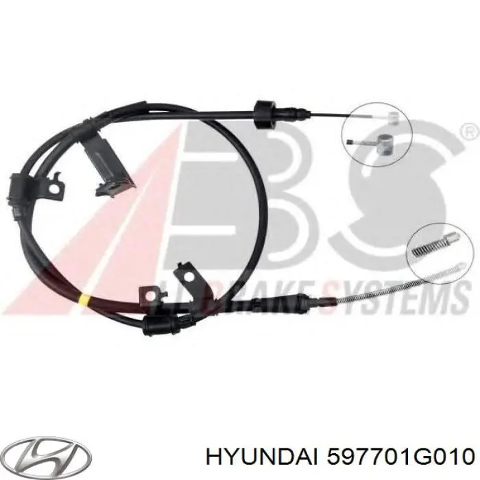 597701G010 Hyundai/Kia трос ручного гальма задній, правий