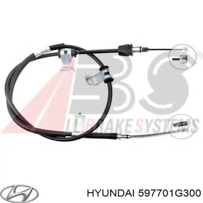 597701G300 Hyundai/Kia Трос ручного гальма задній, правий