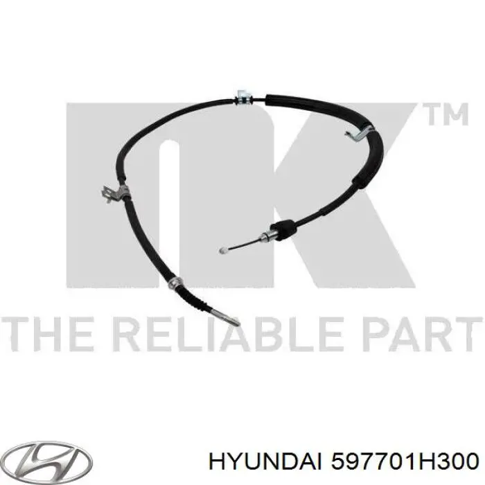 597701H300 Hyundai/Kia Трос ручного гальма задній, правий