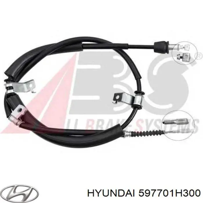 Трос стоянкового гальма задній правий Hyundai/Kia 597701H300 ціна, від 17.85 USD