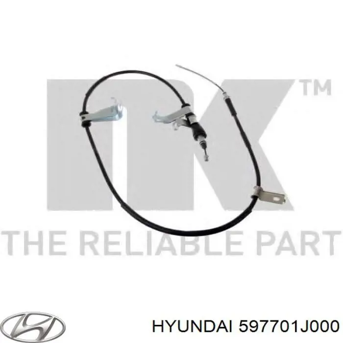 597701J000 Hyundai/Kia Трос ручного гальма задній, правий