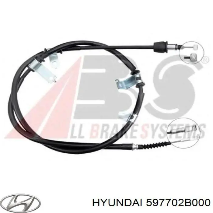 Купити 597702B000 Hyundai/Kia Трос ручного гальма задній, правий