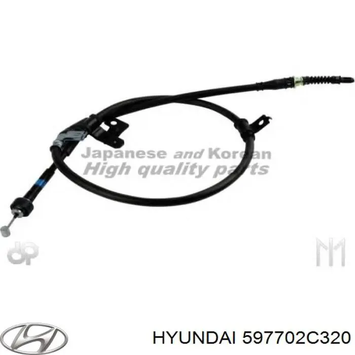 597702C320 Hyundai/Kia трос ручного гальма задній, правий