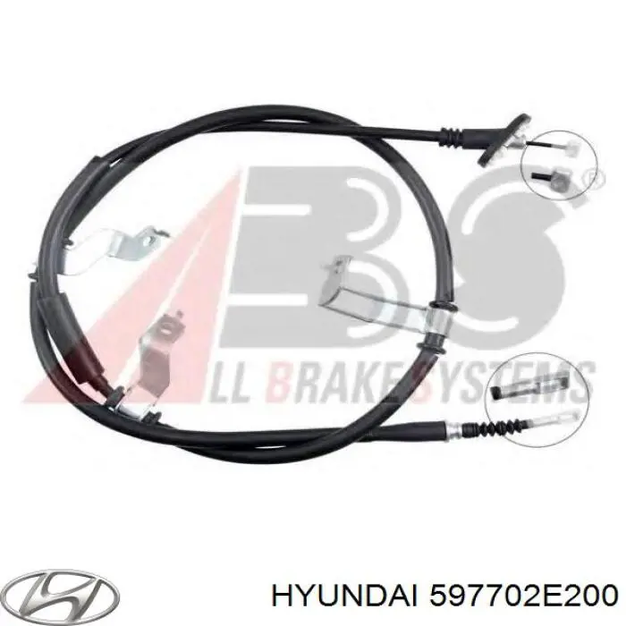 597702E200 Hyundai/Kia трос ручного гальма задній, правий