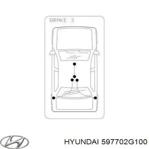 Купити 597702G100 Hyundai/Kia Трос ручного гальма задній, правий
