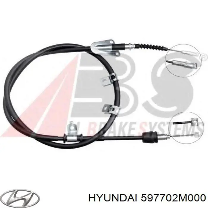 Купити 597702M000 Hyundai/Kia Трос ручного гальма задній, правий