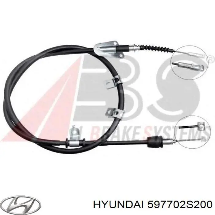 Купити 597702S200 Hyundai/Kia Трос ручного гальма задній, правий