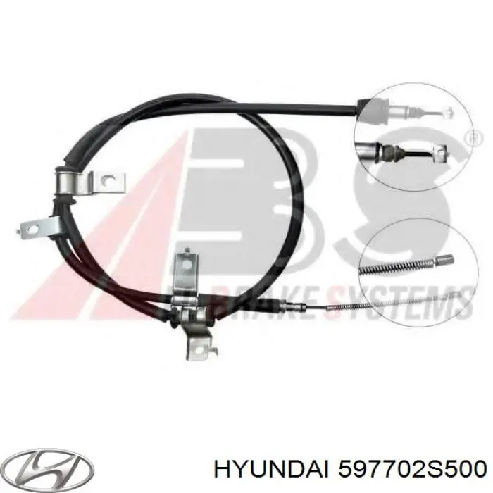 Трос ручного гальма задній, правий 597702S500 Hyundai/Kia