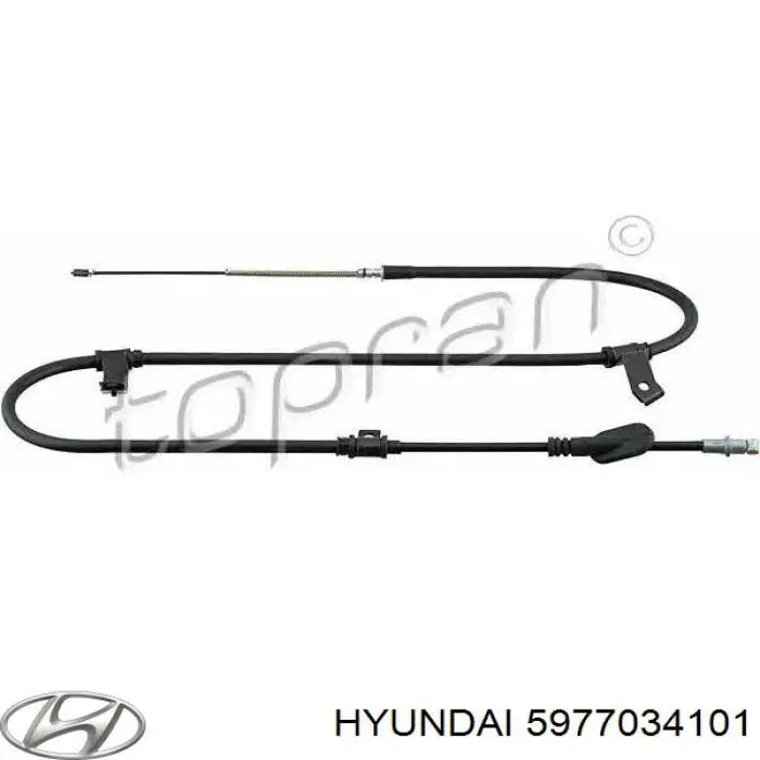 Трос стоянкового гальма задній правий Hyundai/Kia 5977034101 ціна, від 18.32 USD