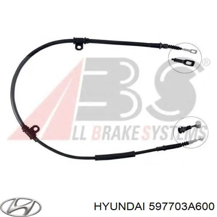 Купити 597703A600 Hyundai/Kia Трос ручного гальма задній, правий