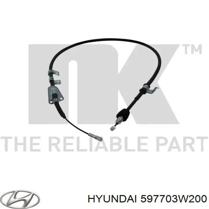 Купити 597703W200 Hyundai/Kia Трос ручного гальма задній, правий