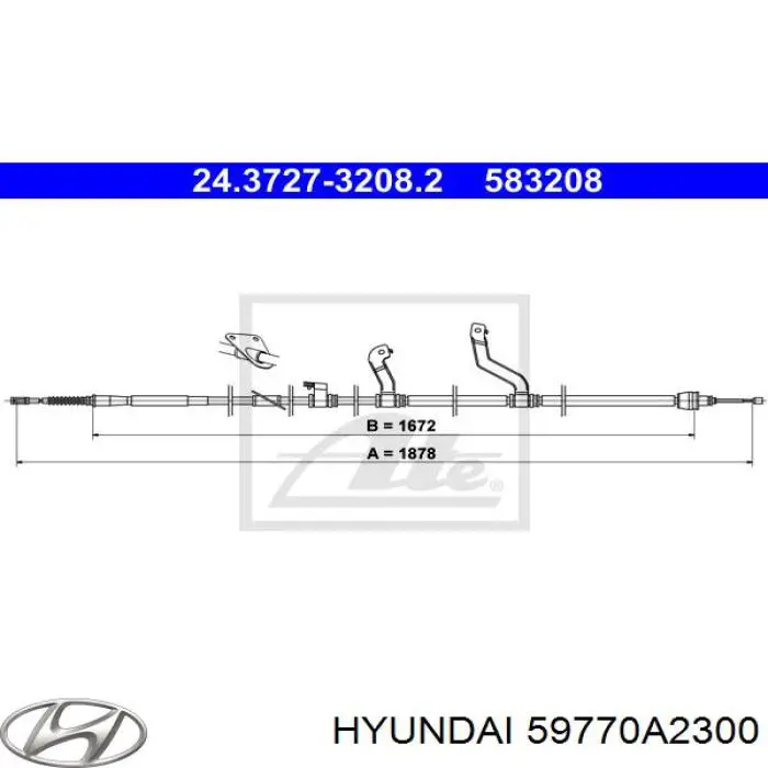 Купити ADG046285 Blue Print Трос ручного гальма задній, правий