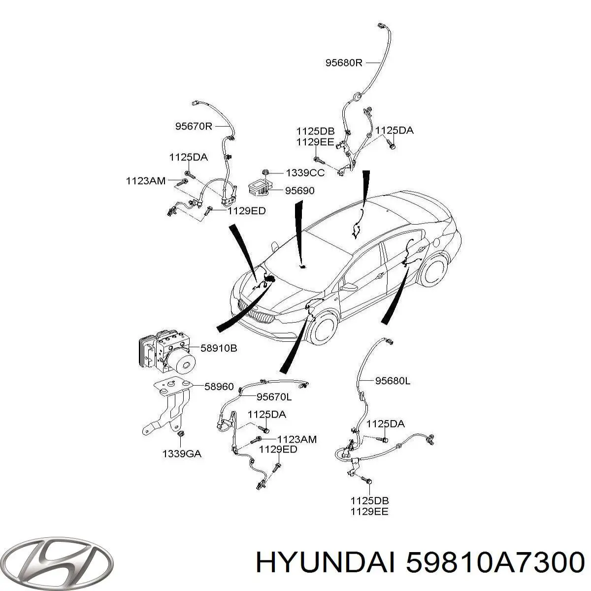 Купити 59810A7300 Hyundai/Kia Датчик АБС (ABS) передній, лівий