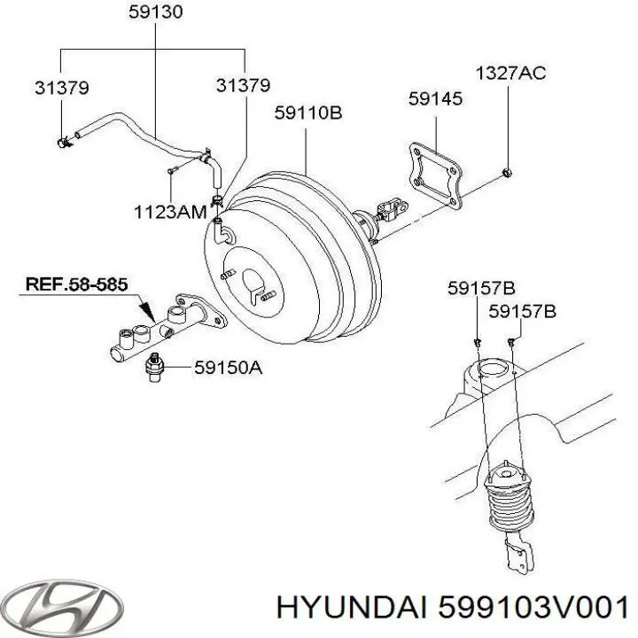 Датчик АБС (ABS) задній, лівий 599103V001 Hyundai/Kia
