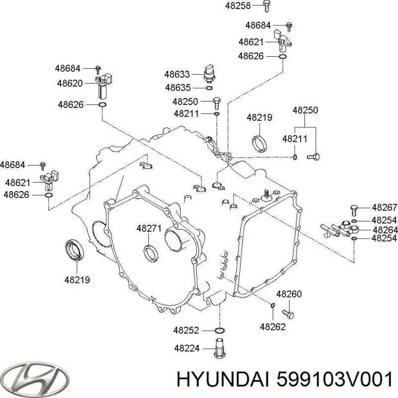 599103V001 Hyundai/Kia Датчик ABS задній лівий