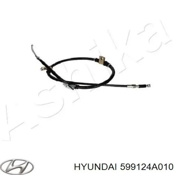 Трос ручного гальма задній, лівий 599124A010 Hyundai/Kia