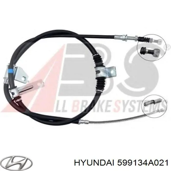 Купити 599134A021 Hyundai/Kia Трос ручного гальма задній, правий