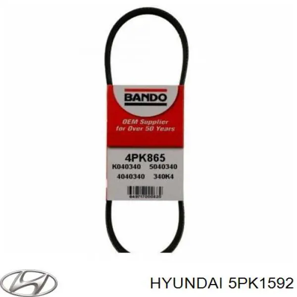 Ремінь приводний, агрегатів 5PK1592 Hyundai/Kia