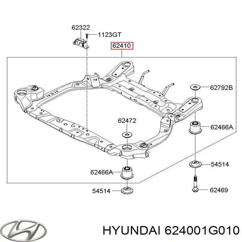 624001G010 Hyundai/Kia балка передньої підвіски, підрамник