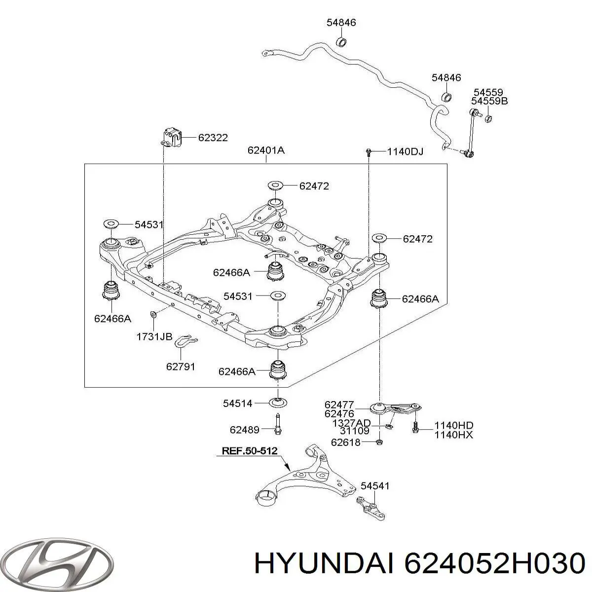 624052H030 Hyundai/Kia Передня балка