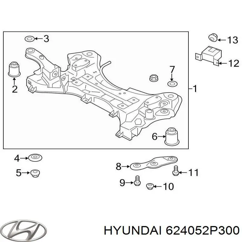 624052P300 Hyundai/Kia балка передньої підвіски, підрамник