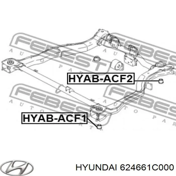 624661C000 Hyundai/Kia сайлентблок передній балки/підрамника