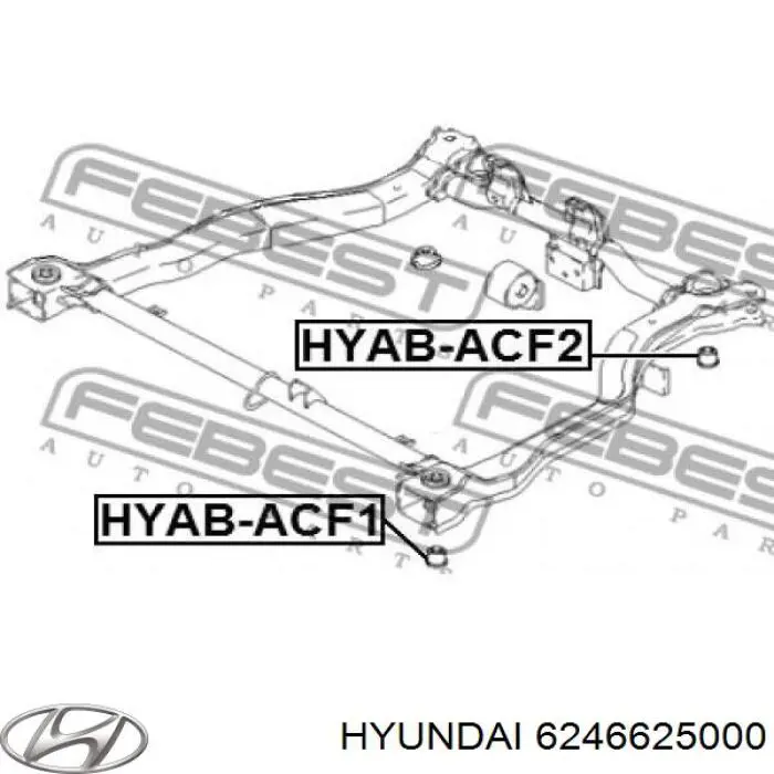 6246625000 Hyundai/Kia сайлентблок передній балки/підрамника