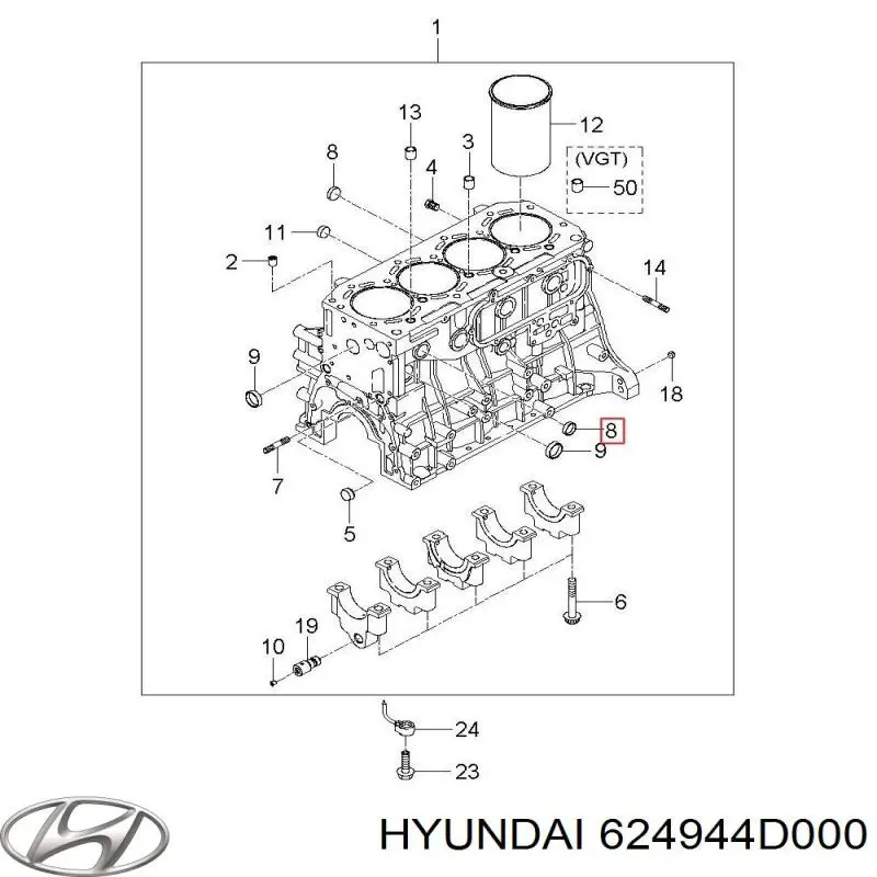  Hyundai/Kia 624944D000 ціна, від 13.73 USD