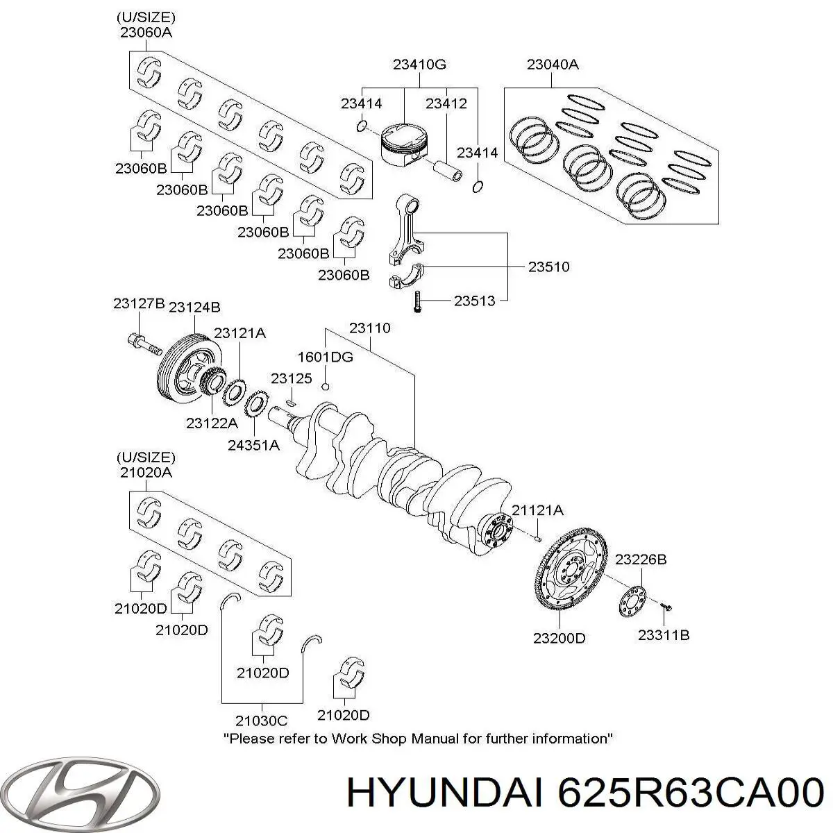 625R63CA00 Hyundai/Kia Колінвал двигуна