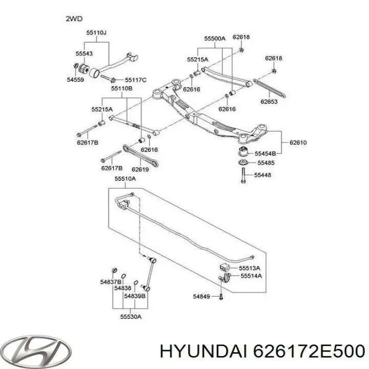 Болт 626172E500 Hyundai/Kia