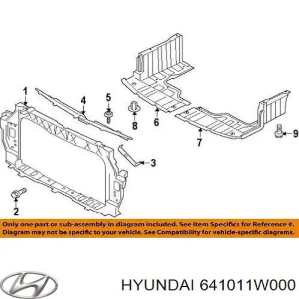 Купити 641011W000 Hyundai/Kia Установча панель передня