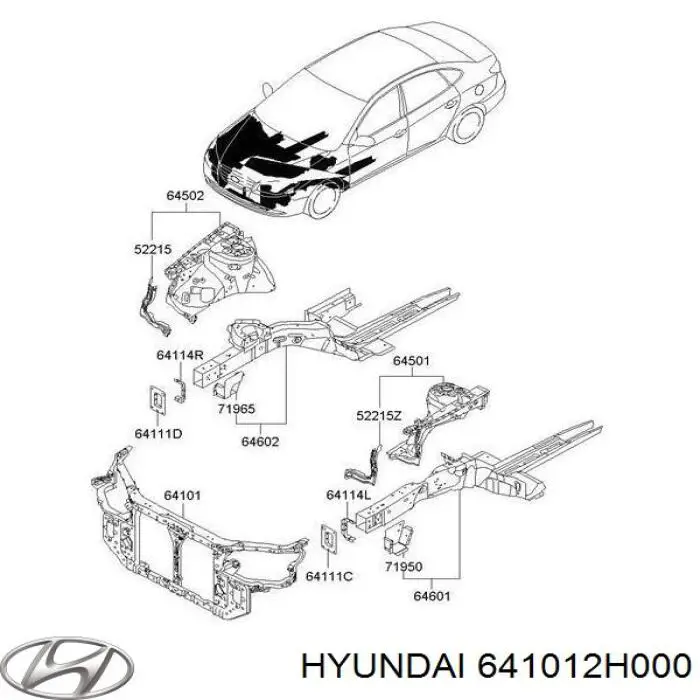 Панель передня Hyundai/Kia 641012H000 ціна, від 72.90 USD