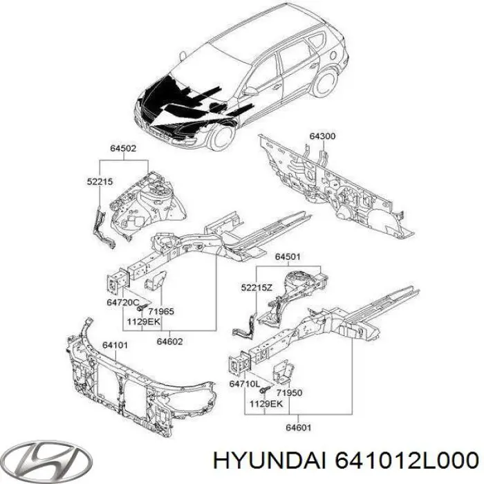 Купити 641012L000 Hyundai/Kia Установча панель передня
