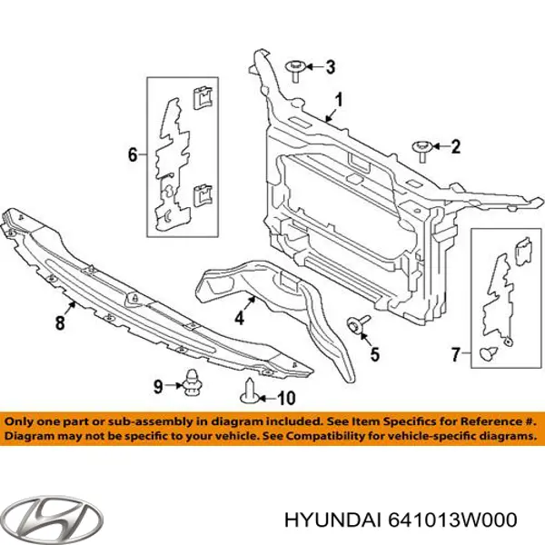 641013W000 Hyundai/Kia супорт радіатора в зборі/монтажна панель кріплення фар