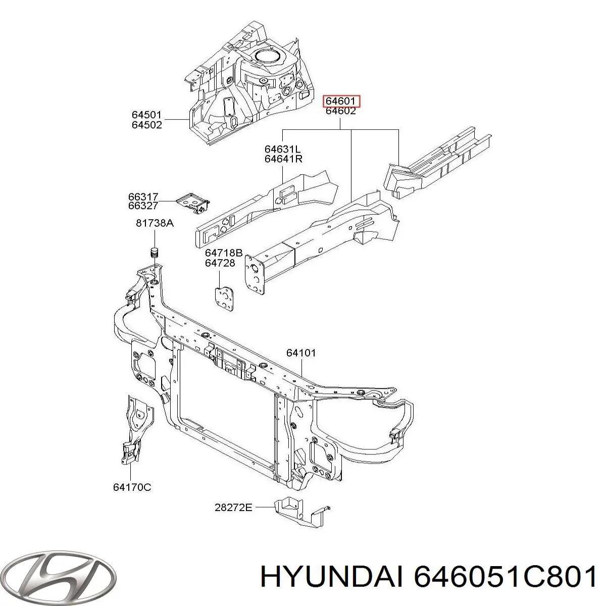  646051C801 Hyundai/Kia