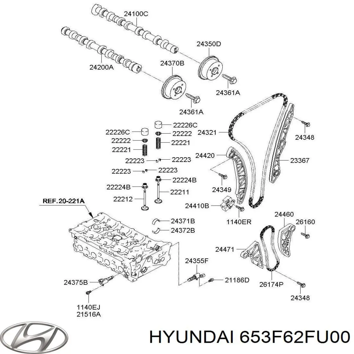 Колінвал 653F62FU00 Hyundai/Kia