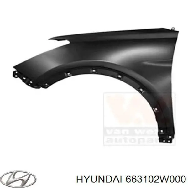 663102W000 Hyundai/Kia крило переднє ліве