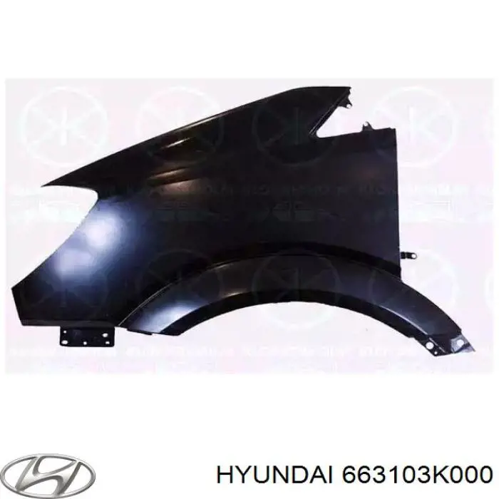 Крило переднє ліве 663103K000 Hyundai/Kia