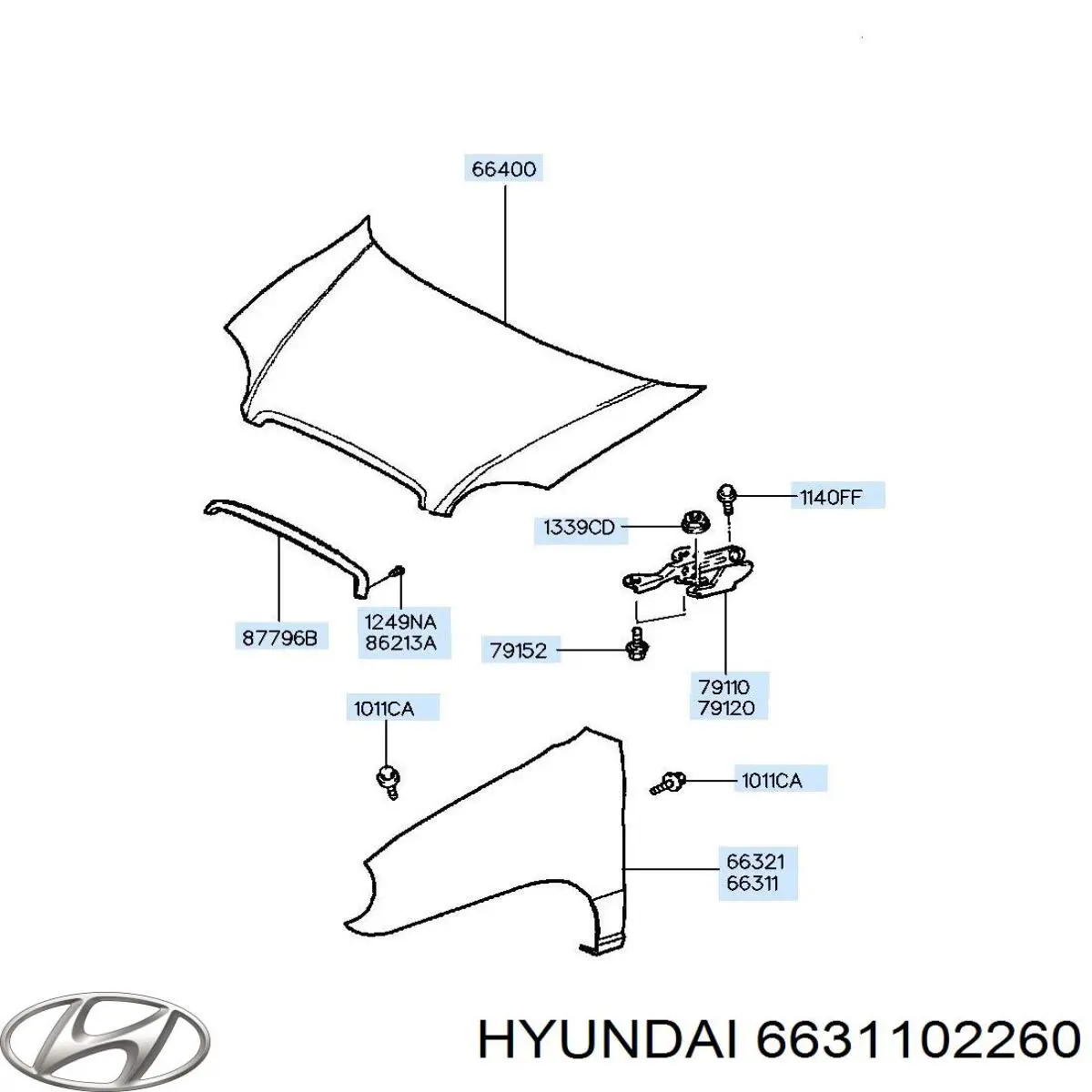 6631102000 Hyundai/Kia крило переднє ліве