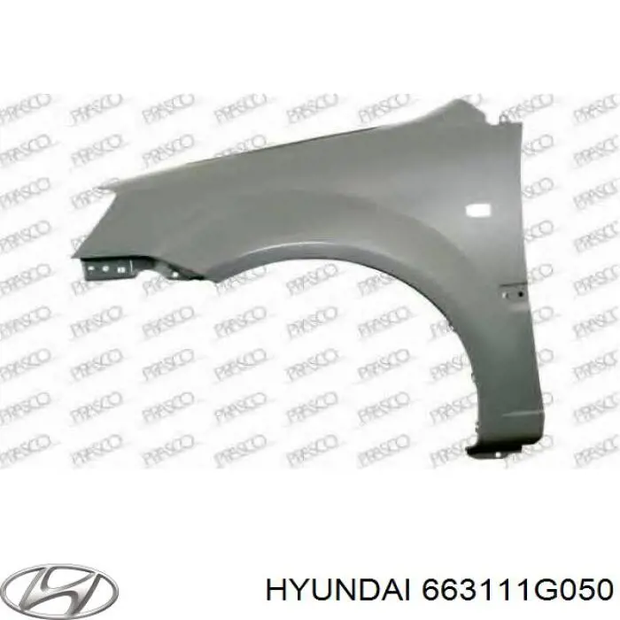 Ліве переднє крило Hyundai/Kia 663111G050 ціна, від 42.74 USD
