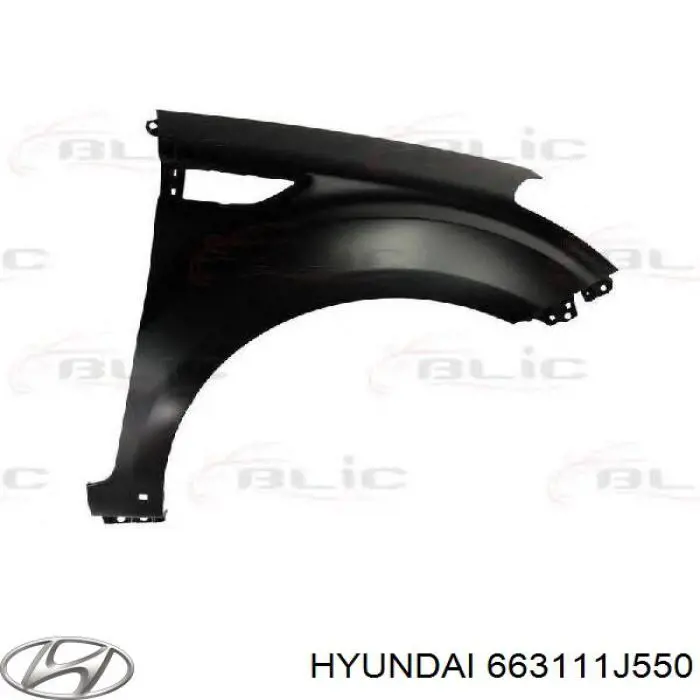 Ліве переднє крило Hyundai/Kia 663111J550 ціна, від 17.28 USD