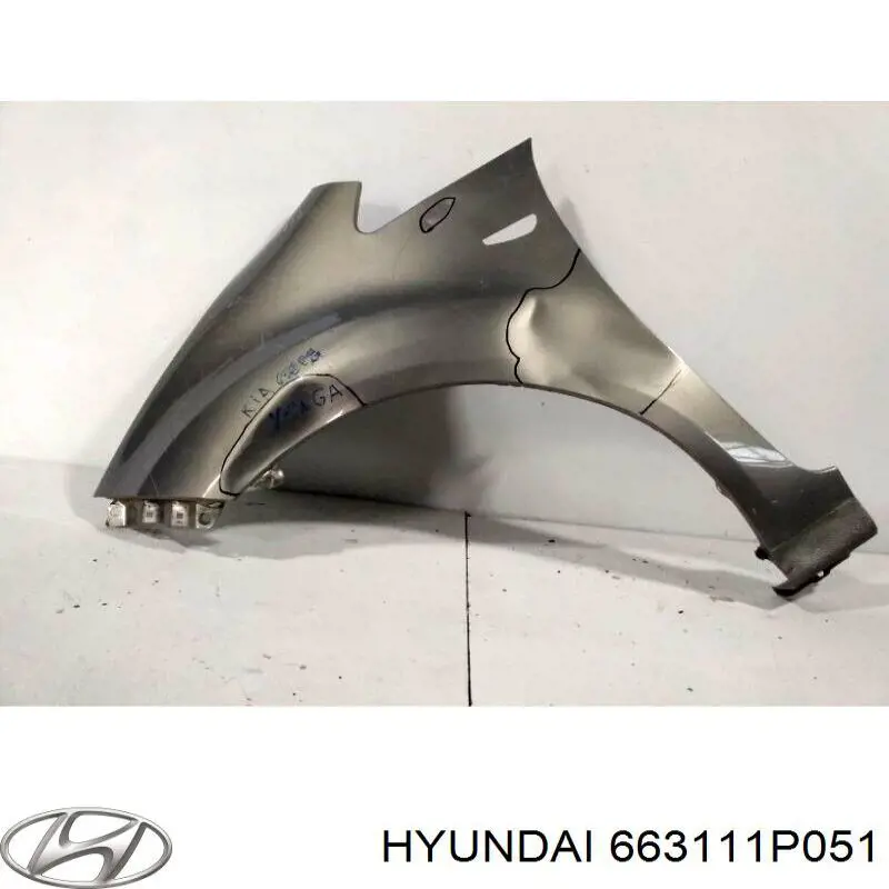 Ліве переднє крило Hyundai/Kia 663111P051 ціна, від 139.50 USD