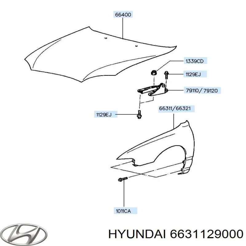 6631129000 Hyundai/Kia Переднє ліве крило