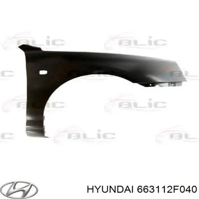 Ліве переднє крило Hyundai/Kia 663112F040 ціна, від 54.15 USD