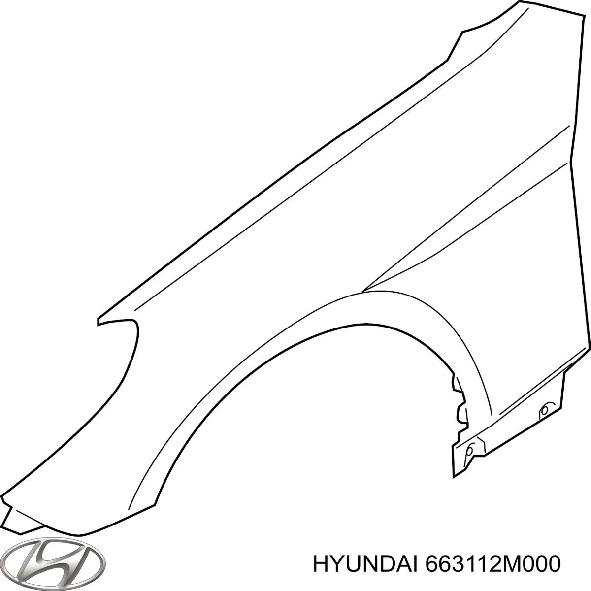 663112M000 Hyundai/Kia Переднє ліве крило