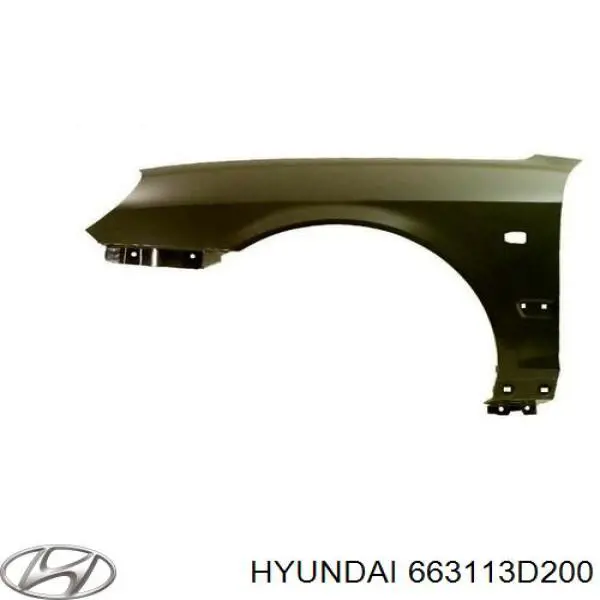 Ліве переднє крило Hyundai/Kia 663113D200 ціна, від 51.48 USD