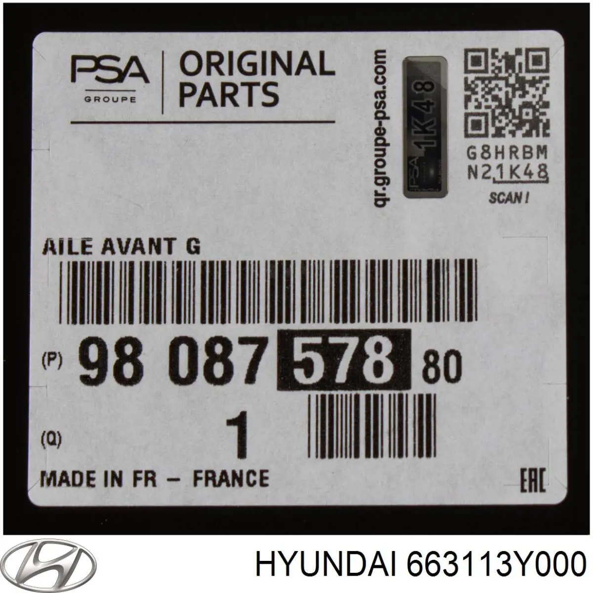 Купити 663113Y000 Hyundai/Kia Крило переднє ліве