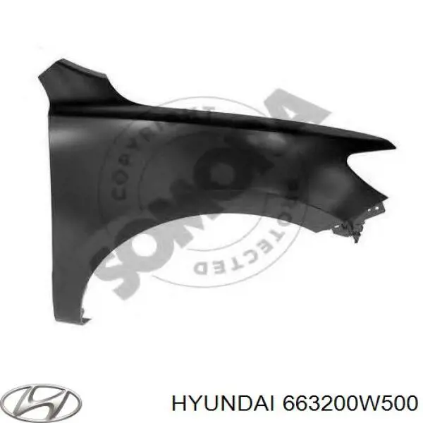 663200W500 Hyundai/Kia крило переднє праве
