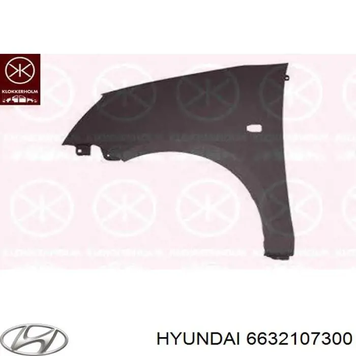 6632107300 Hyundai/Kia крило переднє праве